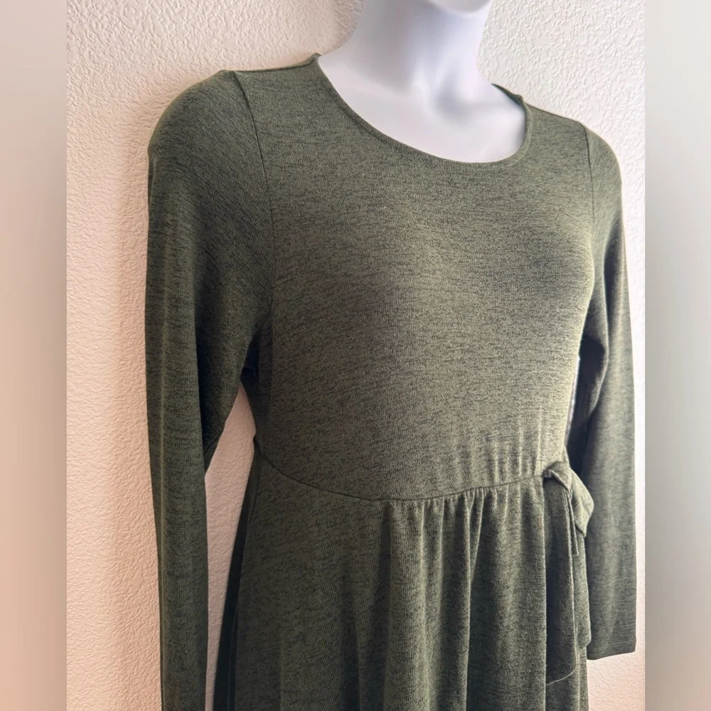 At The Knee Hacci Faux Wrap Dress 0X